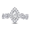14kt Two-tone Gold Womens Marquise Diamond Solitaire Bridal Wedding Engagement Ring 3/4 Cttw (Certified)