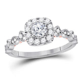 14kt Two-tone Gold Womens Round Diamond Solitaire Bridal Wedding Engagement Ring 3/4 Cttw (Certified)
