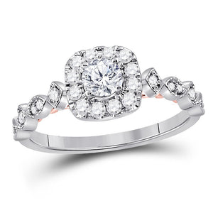 14kt Two-tone Gold Womens Round Diamond Solitaire Bridal Wedding Engagement Ring 3/4 Cttw (Certified)