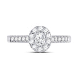 14kt White Gold Womens Oval Diamond Solitaire Bridal Wedding Engagement Ring 1/5 Cttw (Certified)