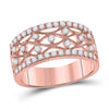 14kt Rose Gold Womens Round Diamond 5-Stone Anniversary Band Ring 5/8 Cttw