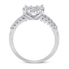 14kt White Gold Womens Round Diamond Flower Cluster Ring 1.00 Cttw