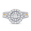 14kt Yellow Gold Womens Princess Diamond Bridal Wedding Engagement Ring Band Set 1.00 Cttw