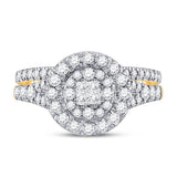 14kt Yellow Gold Womens Princess Diamond Bridal Wedding Engagement Ring Band Set 1.00 Cttw