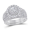 14kt White Gold Womens Round Diamond Bridal Wedding Engagement Ring Band Set 2.00 Cttw (Certified)