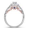14kt Two-tone Gold Womens Round Diamond Solitaire Bridal Wedding Engagement Ring 3/4 Cttw (Certified)
