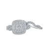 14kt White Gold Womens Princess Diamond Bridal Wedding Engagement Ring Band Set 2.00 Cttw (Certified)