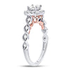 14kt Two-tone Gold Womens Princess Diamond Solitaire Bridal Wedding Engagement Ring 3/4 Cttw (Certified)