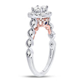 14kt Two-tone Gold Womens Princess Diamond Solitaire Bridal Wedding Engagement Ring 3/4 Cttw (Certified)