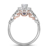 14kt Two-tone White Rose Gold Womens Round Diamond Solitaire Bridal Wedding Engagement Ring 3/4 Cttw (Certified)