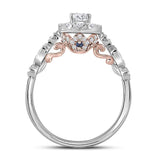 14kt Two-tone White Rose Gold Womens Round Diamond Solitaire Bridal Wedding Engagement Ring 3/4 Cttw (Certified)