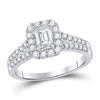 14kt White Gold Womens Emerald Diamond Solitaire Bridal Wedding Engagement Ring 1.00 Cttw (Certified)
