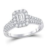 14kt White Gold Womens Emerald Diamond Solitaire Bridal Wedding Engagement Ring 1.00 Cttw (Certified)