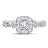 14kt Two-tone Gold Womens Round Diamond Solitaire Bridal Wedding Engagement Ring 3/4 Cttw (Certified)