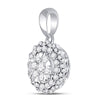 14kt White Gold Womens Round Diamond Flower Cluster Pendant 1/2 Cttw