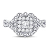 14kt White Gold Womens Princess Diamond Solitaire Bridal Wedding Engagement Ring 1.00 Cttw (Certified)