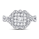 14kt White Gold Womens Princess Diamond Solitaire Bridal Wedding Engagement Ring 1.00 Cttw (Certified)