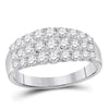 14kt White Gold Womens Round Diamond Anniversary Band Ring 1.00 Cttw