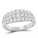 14kt White Gold Womens Round Diamond Anniversary Band Ring 1.00 Cttw