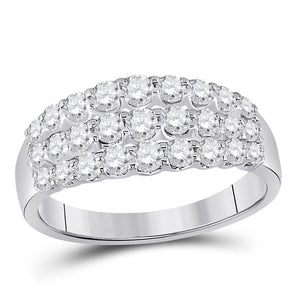 14kt White Gold Womens Round Diamond Anniversary Band Ring 1.00 Cttw