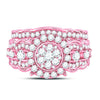 14kt Rose Gold Womens Round Diamond Bridal Wedding Engagement Ring Band Set 2.00 Cttw