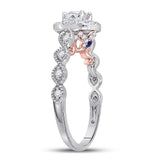 14kt Two-tone Gold Womens Round Diamond Solitaire Bridal Wedding Engagement Ring 3/4 Cttw (Certified)