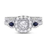 14kt White Gold Womens Round Diamond Bridal Wedding Engagement Ring Band Set 1.00 Cttw (Certified)