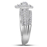 14kt White Gold Womens Round Diamond Bridal Wedding Engagement Ring Band Set 1.00 Cttw (Certified)