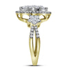 14kt Yellow Gold Womens Round Diamond Right Hand Cluster Ring 2.00 Cttw