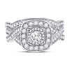 14kt Rose Gold Womens Round Diamond Bridal Wedding Engagement Ring Band Set 1.00 Cttw (Certified)