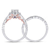 14kt Two-tone Gold Womens Round Diamond Bridal Wedding Engagement Ring Band Set 3/4 Cttw (Certified)