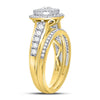 14kt Yellow Gold Womens Round Diamond Bridal Wedding Engagement Ring Band Set 1.00 Cttw (Certified)