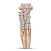 14kt Rose Gold Womens Princess Diamond Bridal Wedding Engagement Ring Band Set 1-1/2 Cttw