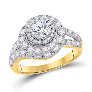 14kt Yellow Gold Womens Round Diamond Solitaire Bridal Wedding Engagement Ring 2.00 Cttw (Certified)