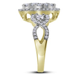 14kt Yellow Gold Womens Round Diamond Right Hand Cluster Ring 1-1/2 Cttw