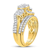 14kt Yellow Gold Womens Round Diamond Bridal Wedding Engagement Ring Band Set 2.00 Cttw (Certified)