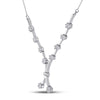 14kt White Gold Womens Round Diamond Flower Cluster Cocktail Necklace 1.00 Cttw