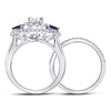 14kt White Gold Womens Princess Diamond Bridal Wedding Engagement Ring Band Set 1.00 Cttw (Certified)