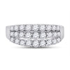 14kt White Gold Womens Round Diamond Anniversary Band Ring 1.00 Cttw