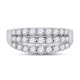 14kt White Gold Womens Round Diamond Anniversary Band Ring 1.00 Cttw