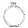 14kt White Gold Womens Round Diamond 2-stone Bridal Wedding Engagement Ring 1/2 Cttw (Certified)