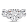 14kt White Gold Womens Round Diamond Bridal Wedding Engagement Ring Band Set 1-1/2 Cttw (Certified)