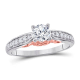 14kt White Gold Womens Round Diamond Solitaire Bridal Wedding Engagement Ring 5/8 Cttw (Certified)