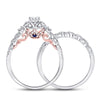 14kt Two-tone Gold Womens Round Diamond Bridal Wedding Engagement Ring Band Set 3/4 Cttw (Certified)