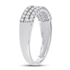 14kt White Gold Womens Round Diamond Classic Anniversary Ring 1/2 Cttw
