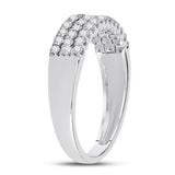 14kt White Gold Womens Round Diamond Classic Anniversary Ring 1/2 Cttw