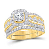 14kt Yellow Gold Womens Round Diamond Bridal Wedding Engagement Ring Band Set 2-1/4 Cttw (Certified)