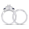 14kt White Gold Womens Oval Diamond Bridal Wedding Engagement Ring Band Set 1.00 Cttw (Certified)