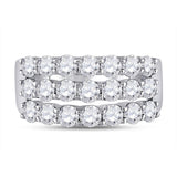 14kt White Gold Womens Round Diamond Anniversary Band Ring 2.00 Cttw