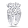 14kt White Gold Womens Round Diamond Bridal Wedding Engagement Ring Band Set 1-3/4 Cttw (Certified)